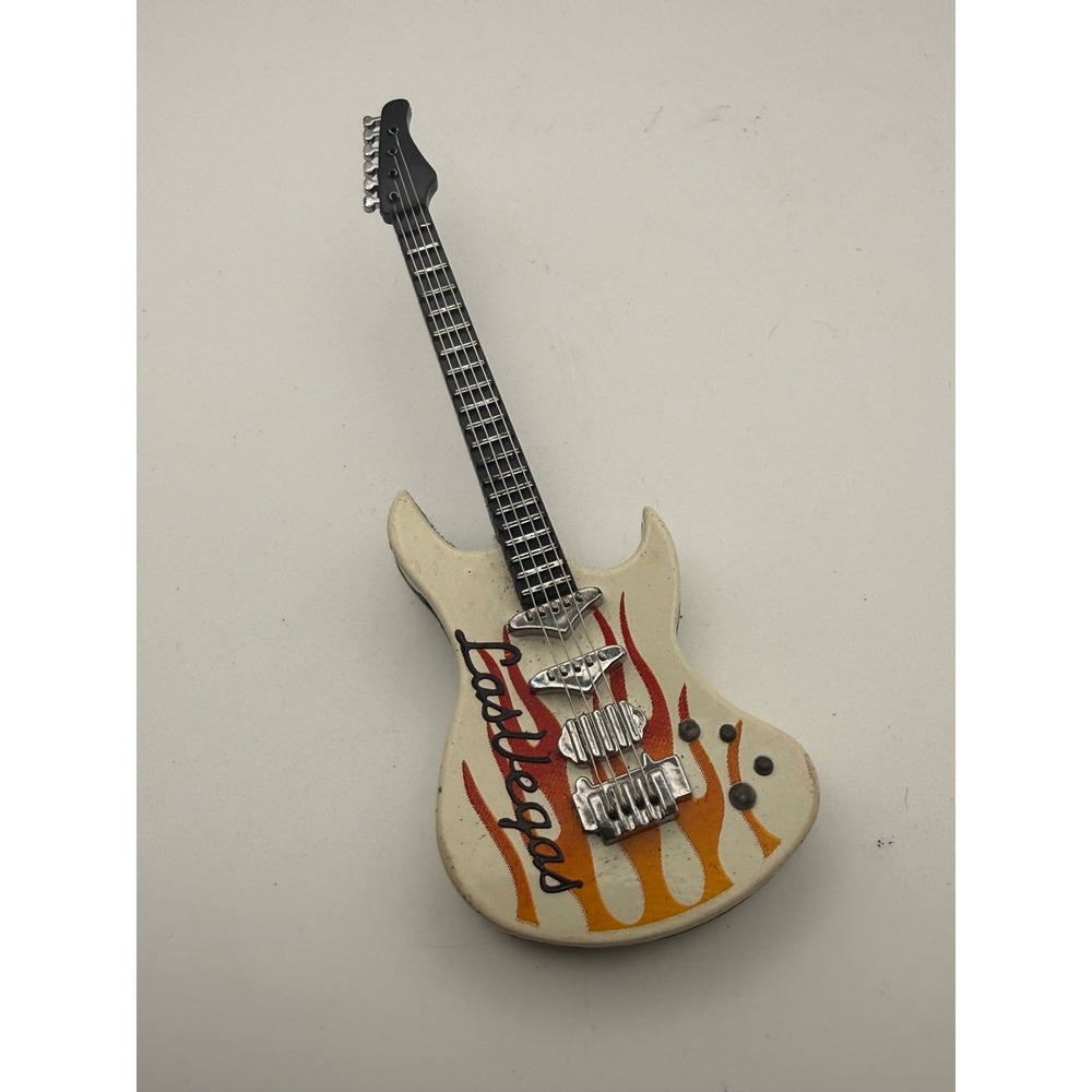 Las Vega Souvenir Electric Guitar Lighter Flame Graphic Novelty Refillable White